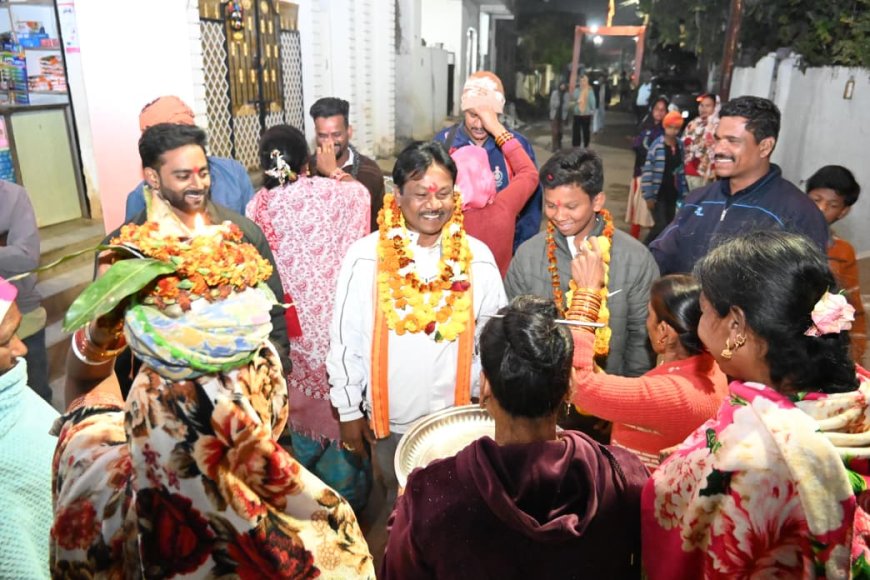 लक्ष्मी जगार में सम्मिलित हुए– बस्तर सांसद महेश कश्यप, माँ परदेशीन माता मंदिर में लिया आशीर्वाद