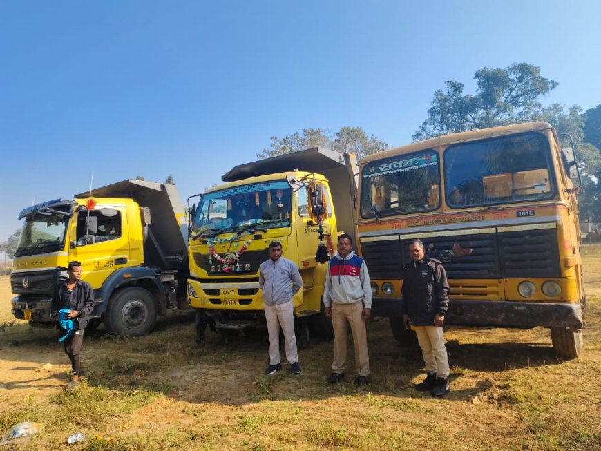 बस्तर में खनिज माफिया पर प्रशासन ने की कार्रवाई  –10 वाहन जप्त